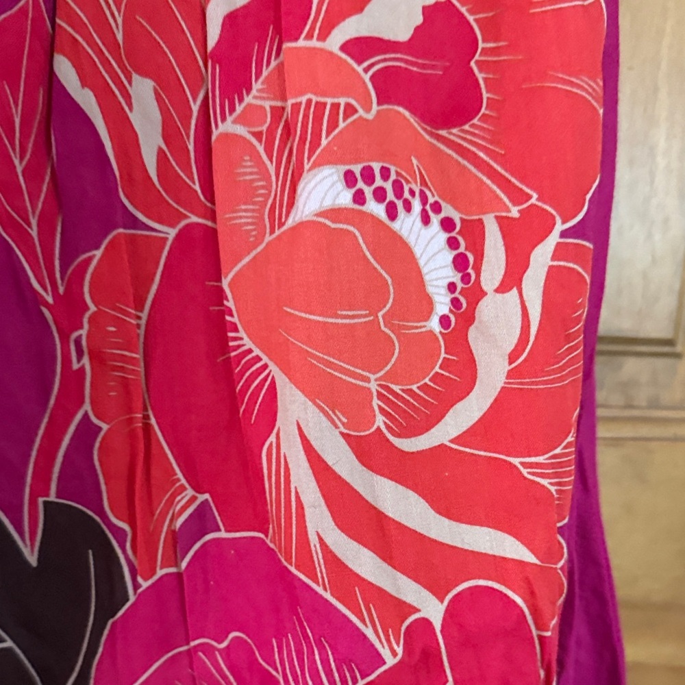 St. John's Bay Fuchsia Floral A-Line Skirt - Picture 5 of 8
